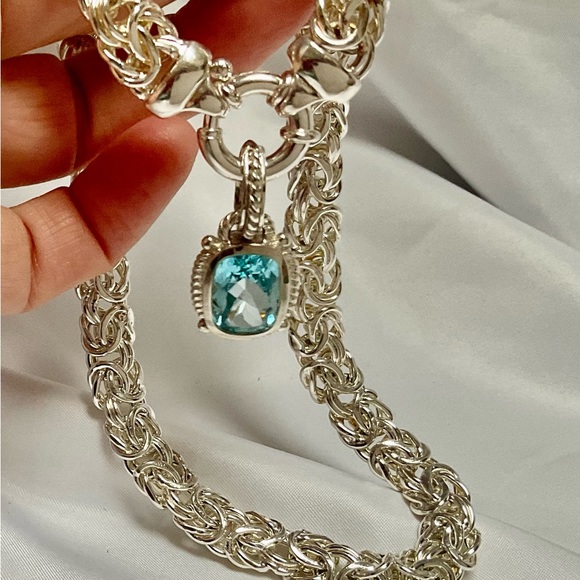 18” 925 Byzantine Necklace MILOR ITALY Convertible to Bracelet
